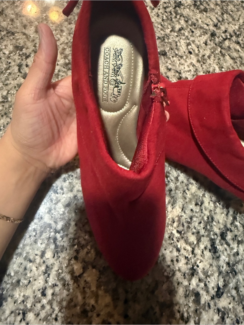 Coach Red Suede Women's Ankle Bootie
